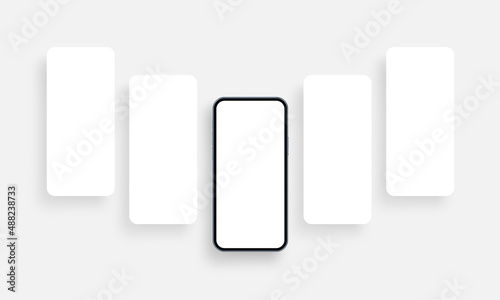 Smartphone Mockup with Blank Mobile Web Pages. Vector Illustration