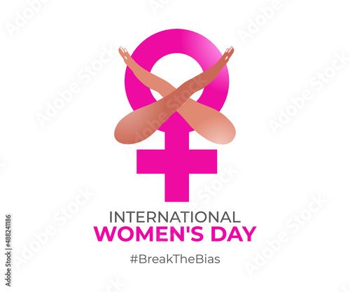 International women's day concept. Woman sign illustration background. 2022 International women's day campaign theme- #BreakTheBias