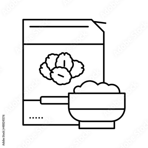 cereals oat package line icon vector illustration