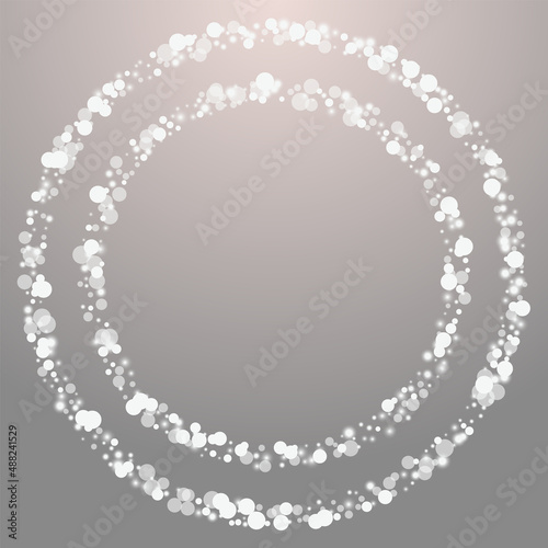 Silver Flake Vector Grey Background. White