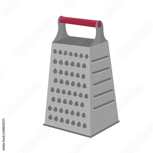 Grater flat icon for websites, UI, web and mobile apps. Vector grater icon. Isometric grater. Greater isolated. Kitchen equipment.