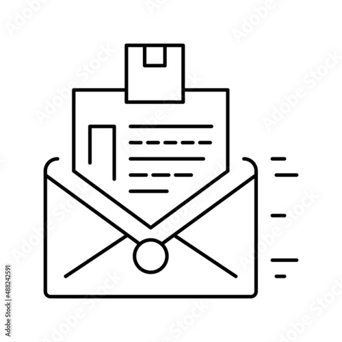 order sending in letter line icon vector illustration