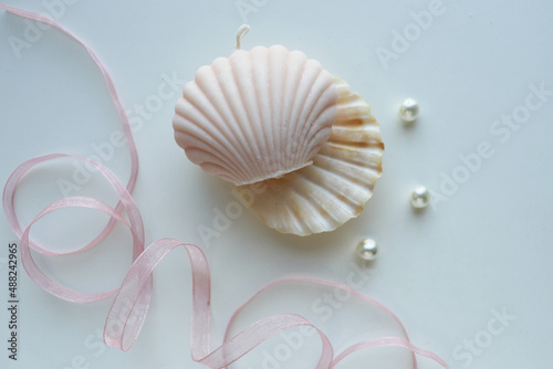 gift concept. set of handmade candles made from natural soy wax