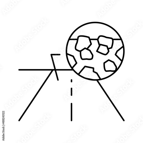gravel crashed stone road line icon vector illustration