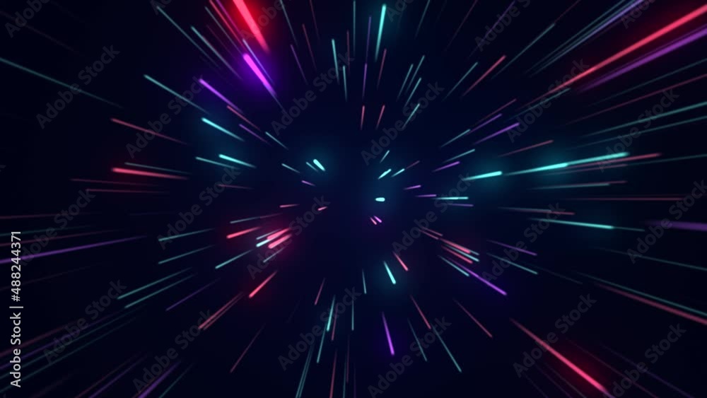 Hyperspace jump in colorful through the stars to a distant space. Hyperspace jump in colorful through the stars to a distant space.