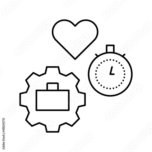 work free time line icon vector illustration