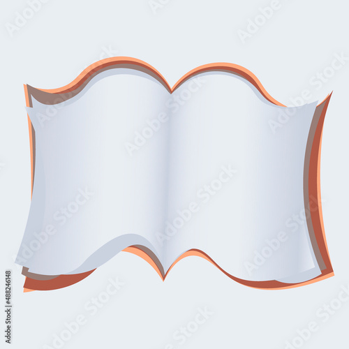 Illustration on a square background - open book, reading, literature. Design element of books, notebooks, postcards, interior items. Wallpapers, textiles, packaging, background for a website, mobile