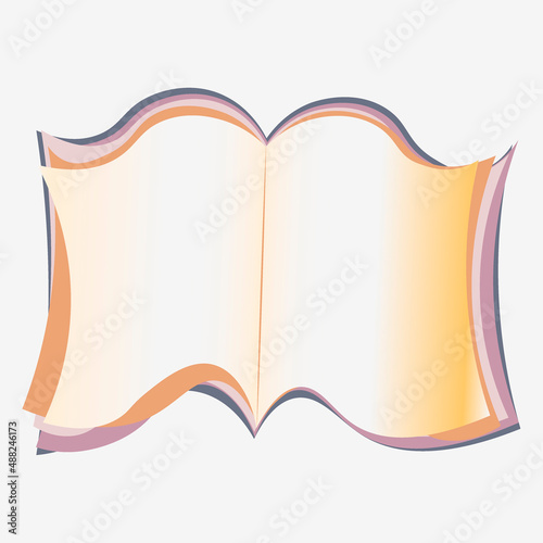 Illustration on a square background - open book, reading, literature. Design element of books, notebooks, postcards, interior items. Wallpapers, textiles, packaging, background for a website, mobile