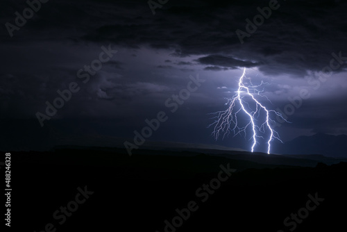 Obraz na plátně Lightning storm in Arches National Park, Utah