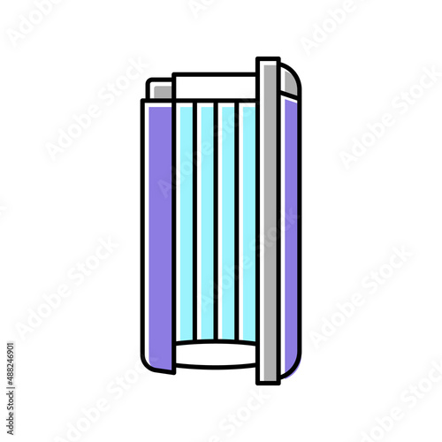 vertical cabin open solarium equipment color icon vector illustration