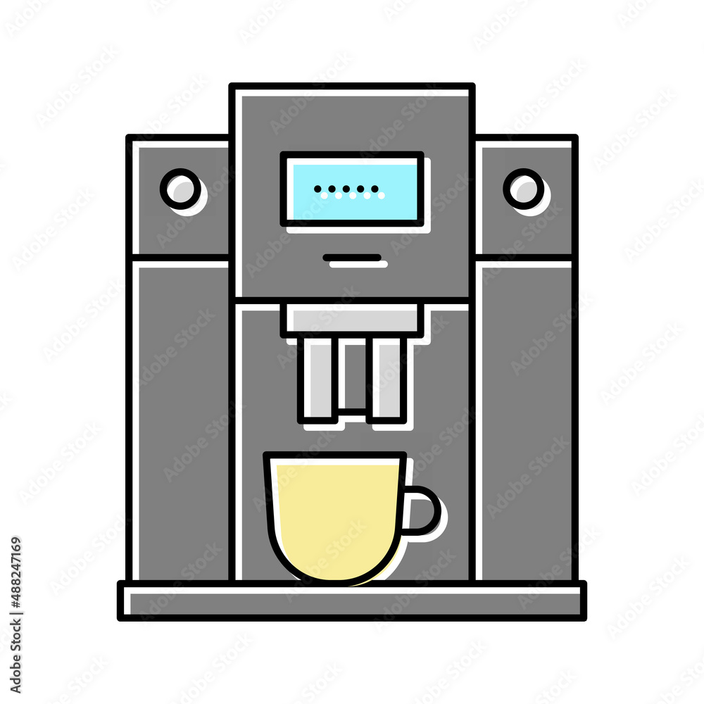machine coffee brewing professional electronic equipment color icon vector illustration