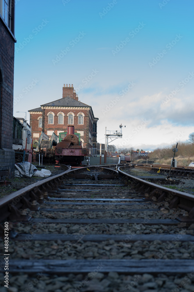 Train, Signal, Railway, Tracks, Scrap Yard