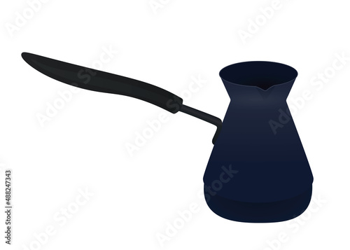 Black coffee pot. vector illustration