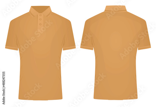 Brown  polo t shirt. vector illustration