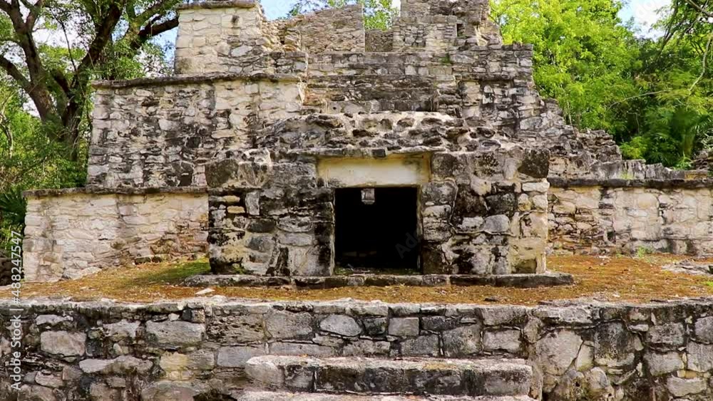 Ancient Mayan site with temple ruins pyramids artifacts Muyil Mexico. Ancient Mayan site with temple ruins pyramids artifacts Muyil Mexico.