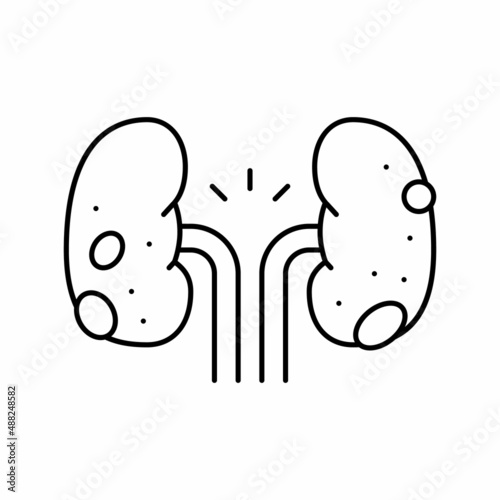 glomerulonephritis kidney disease line icon vector illustration
