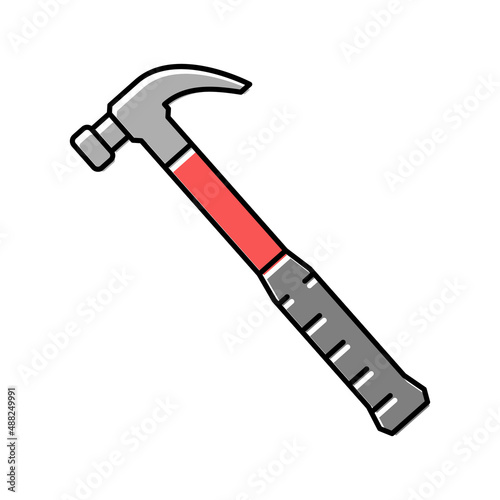 claw hammer tool color icon vector illustration