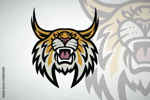 Bobcat Lynx Wildcat Angry Roaring Logo Esport Sports Mascot Vector Illustration