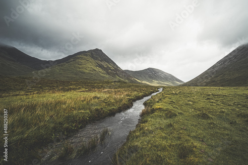 Stream running through great Scottish mountains