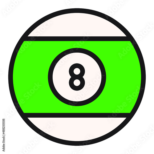 Illustration of Billiard ball design icon