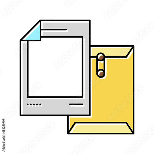 bond paper list color icon vector illustration