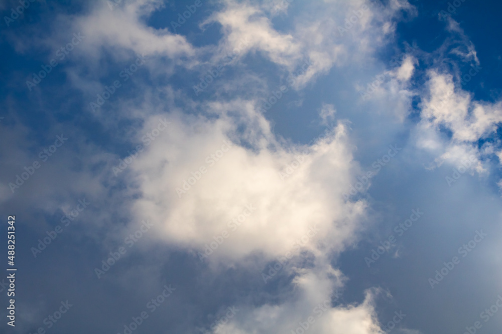 White cloud texture. Air material backdrop. Sky effect pattern.