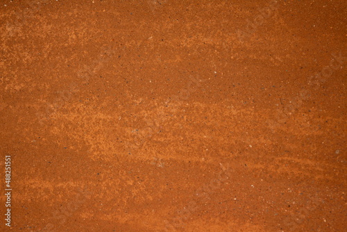 Fotobehang Saibro do chão da quadra de tenis, Saibro alaranjado, solo da quadra de tênis, p