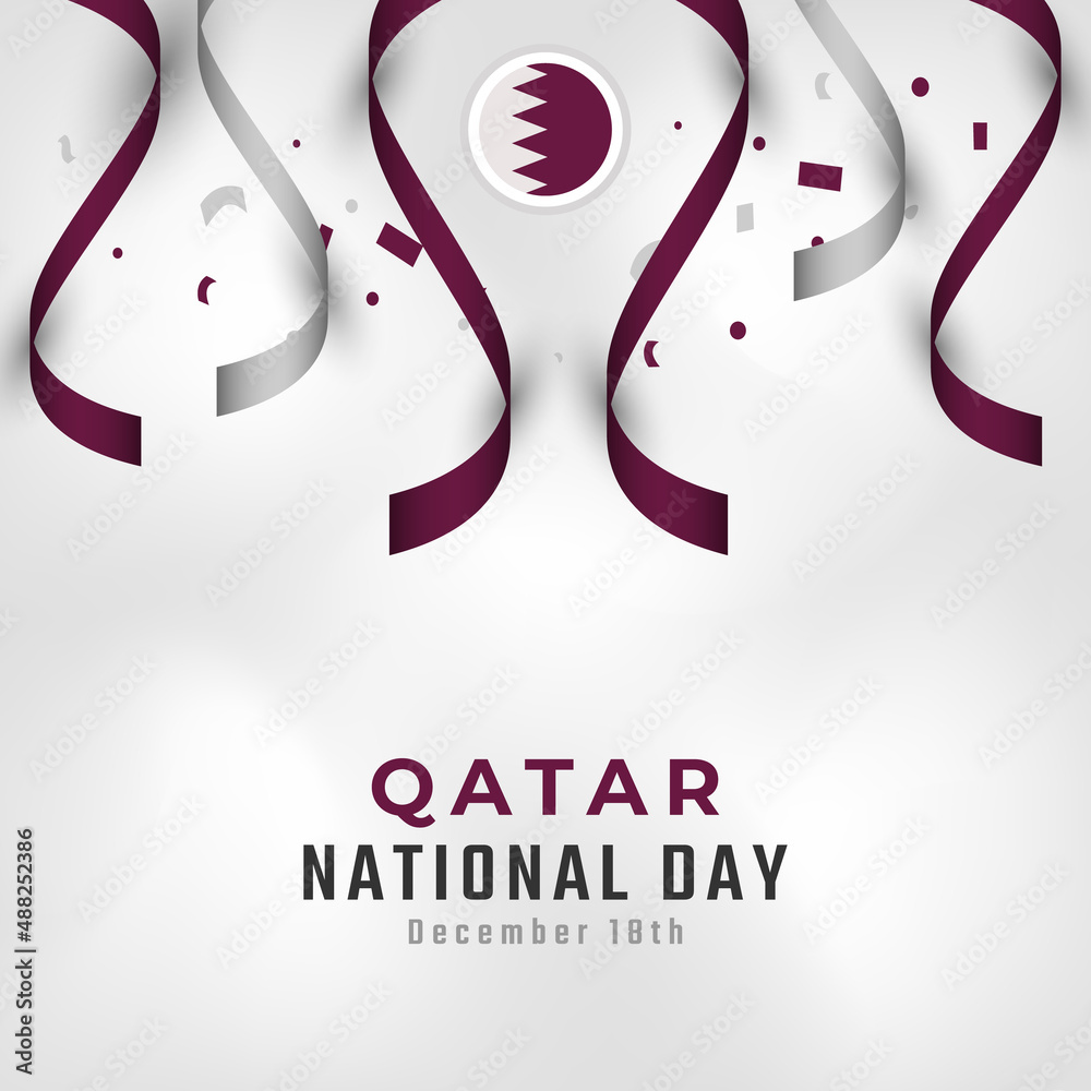 Happy Qatar National Day December 18th Celebration Vector Design Illustration. Template for
