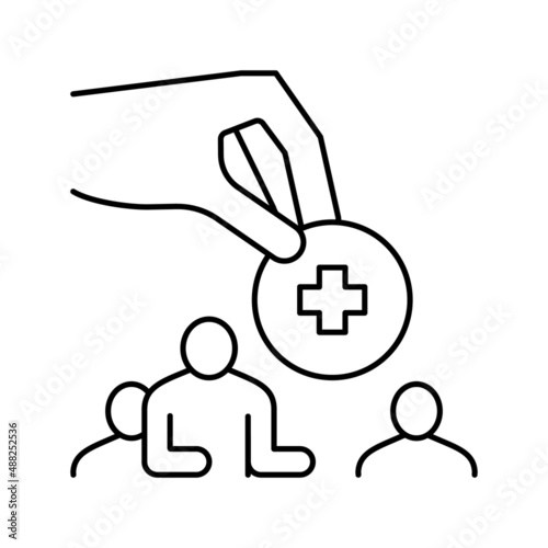 new colleague employee line icon vector illustration