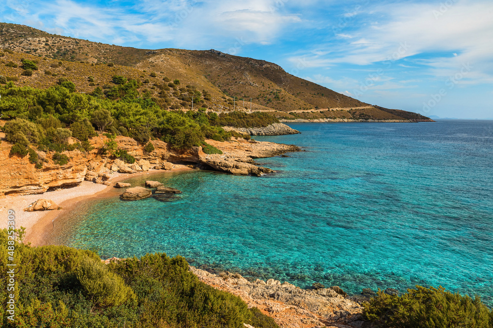 Palamutbuku beach in Datca Peninsula, Mugla region, Turkey on Aegean sea. Popular summer vacations destination