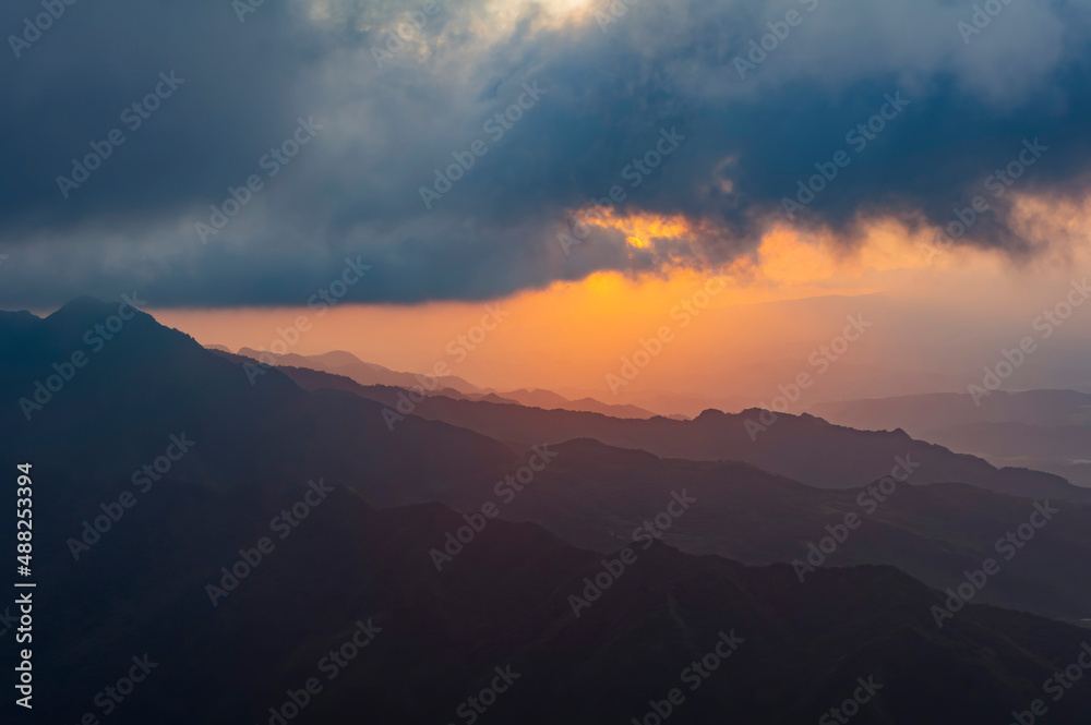 Beautiful sunset landscape around Shuangxi District area
