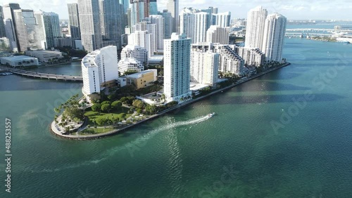 Beautiful high views from the coasts of Brickell, Miami.  photo