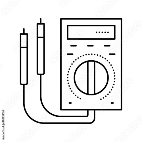 ammeter tool line icon vector illustration