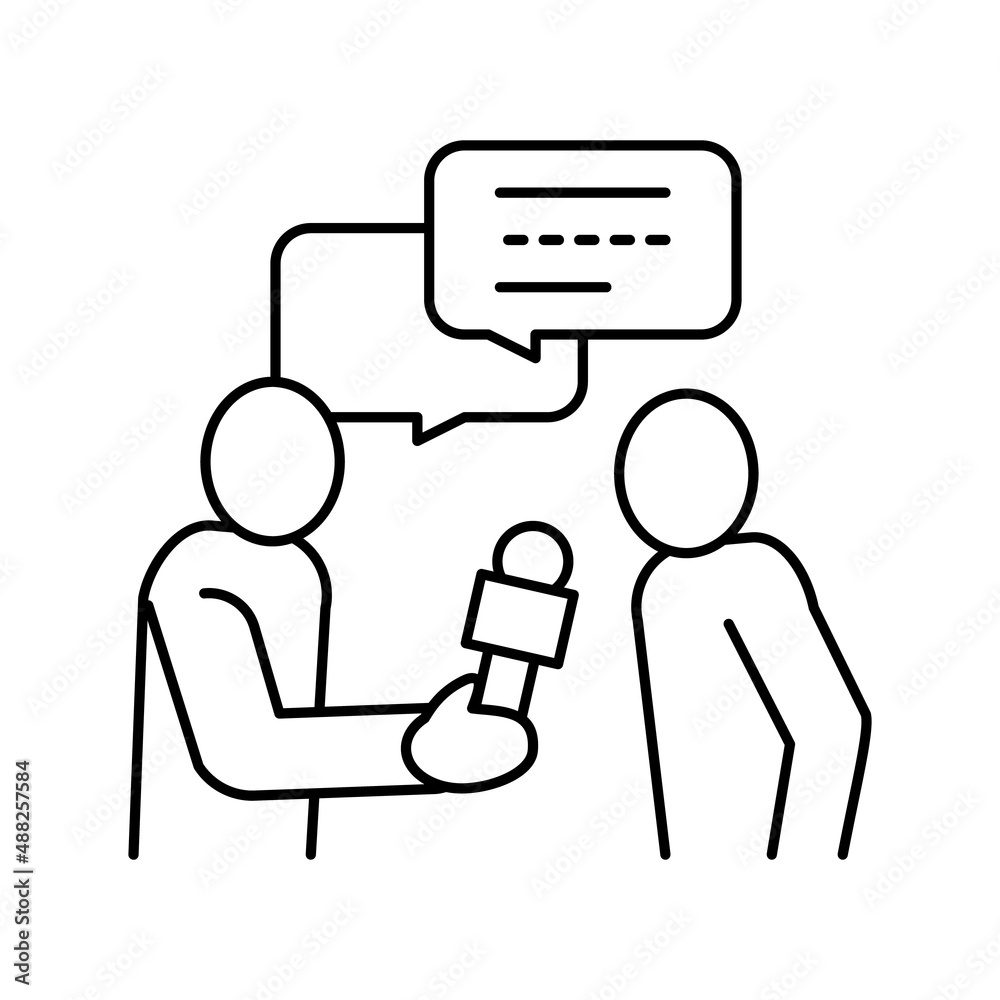 interview journalist line icon vector illustration interview journalist line icon vector illustration