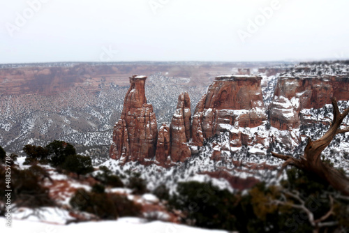 snow on the monument
