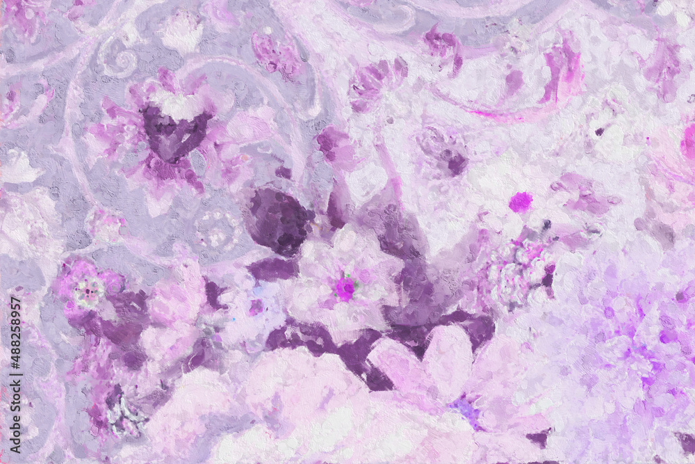 Obraz premium Abstract beautiful oil painting flower vintage illustration