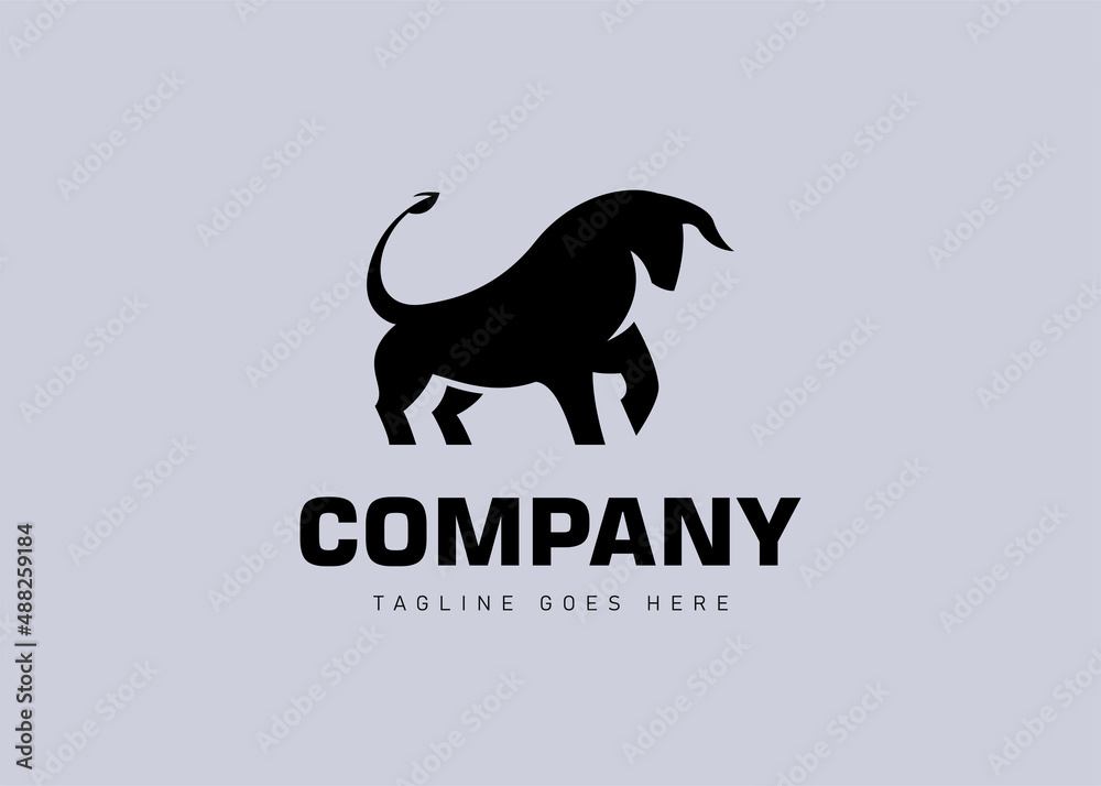 Wild bull logo design template