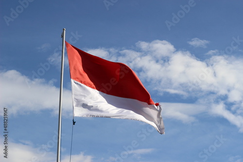 Indonesian flag, red and white flag, symbol of the state of Indonesia, Indonesian independence day. suitable for use during national celebrations.