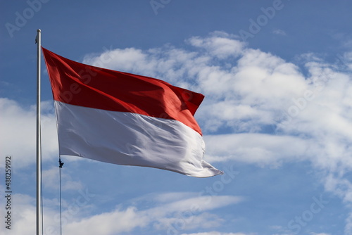 Indonesian flag, red and white flag, symbol of the state of Indonesia, Indonesian independence day. suitable for use during national celebrations.