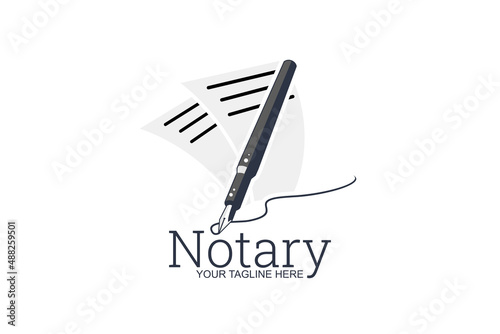 Notary public logo vector illustration. suitable for notary public firm and lawfirm logo.