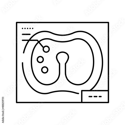 larynx x-ray line icon vector illustration