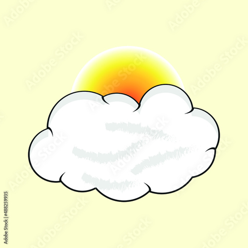 Sun coming out behind the cloud icon - partly cloudy weather icon