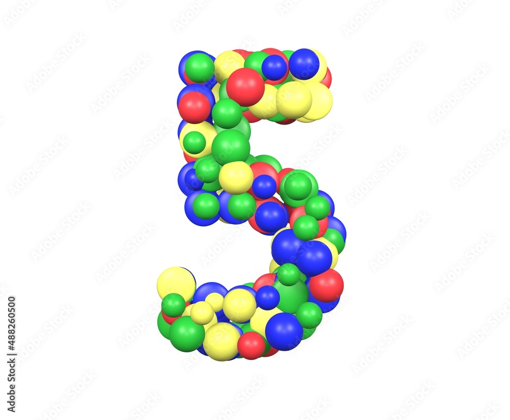 Toy Ball Themed Font Number 5 Toy Ball Themed Font Number 5