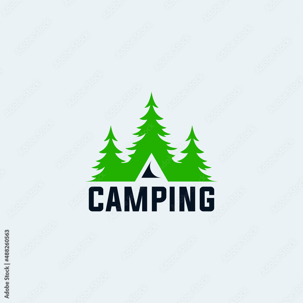 pine tree logo with modern design concept for recreation and adventure brand pine tree logo with modern design concept for recreation and adventure brand