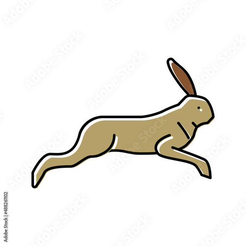 Fototapeta hare wild animal color icon vector illustration