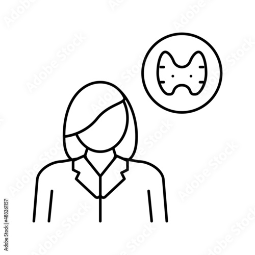 endocrinology medical specialist line icon vector illustration