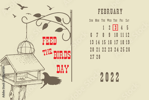 Calendar page Feed the Birds Day