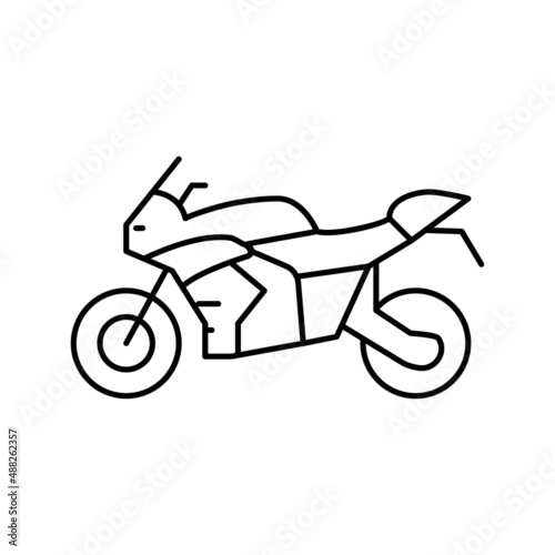 motorbike transport line icon vector illustration
