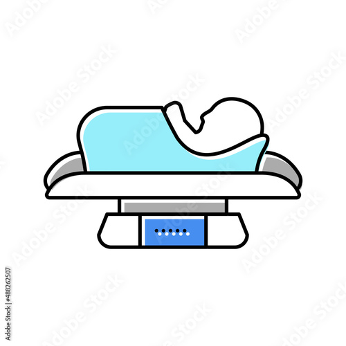 baby weight scale tool color icon vector illustration