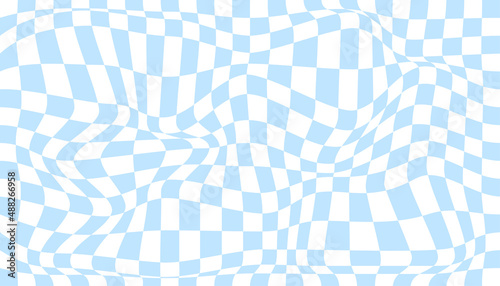 Checkered background with distorted squares photo